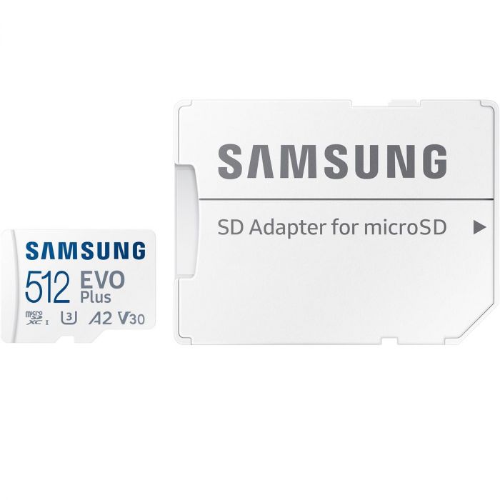 Карта пам`яті MicroSDXC  512GB UHS-I/U3 Class 10 Samsung Evo Plus R160MB/s + SD-адаптер (MB-MC512SA/EU)
