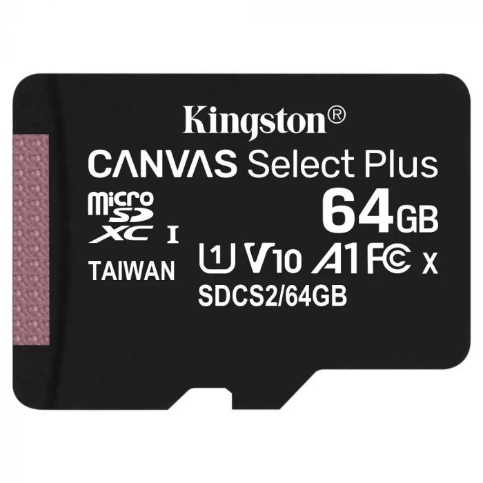 Карта пам`яті MicroSDXC 64GB UHS-I Class 10 Kingston Canvas Select Plus R100MB/s (SDCS2/64GBSP)