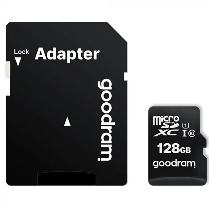 Карта пам`яті MicroSDXC 128GB UHS-I Class 10 GOODRAM + SD-adapter (M1AA-1280R12)
