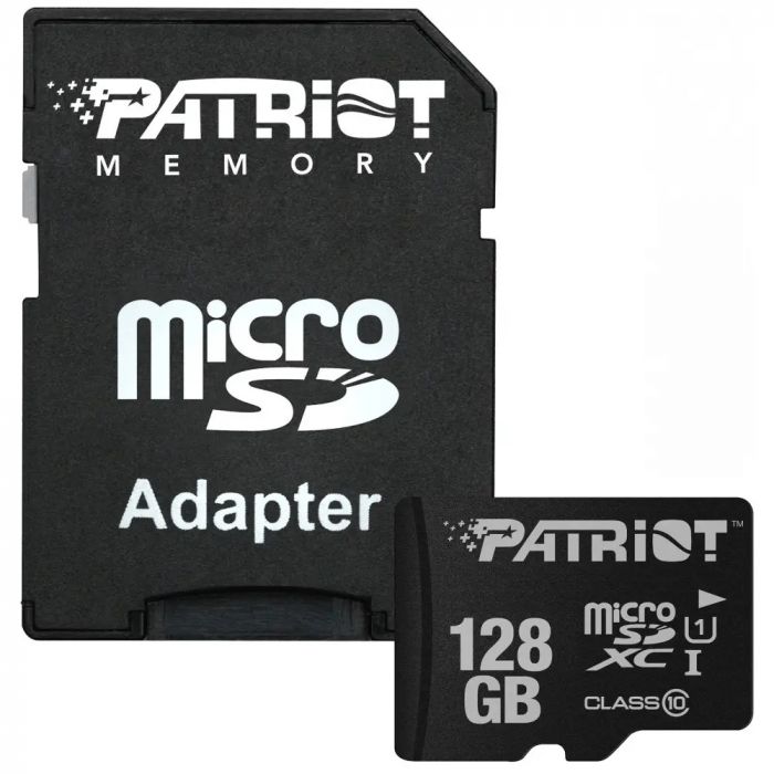 Карта пам`ятi MicroSDXC 128GB UHS-I Class 10 Patriot LX + SD-adapter (PSF128GMCSDXC10)