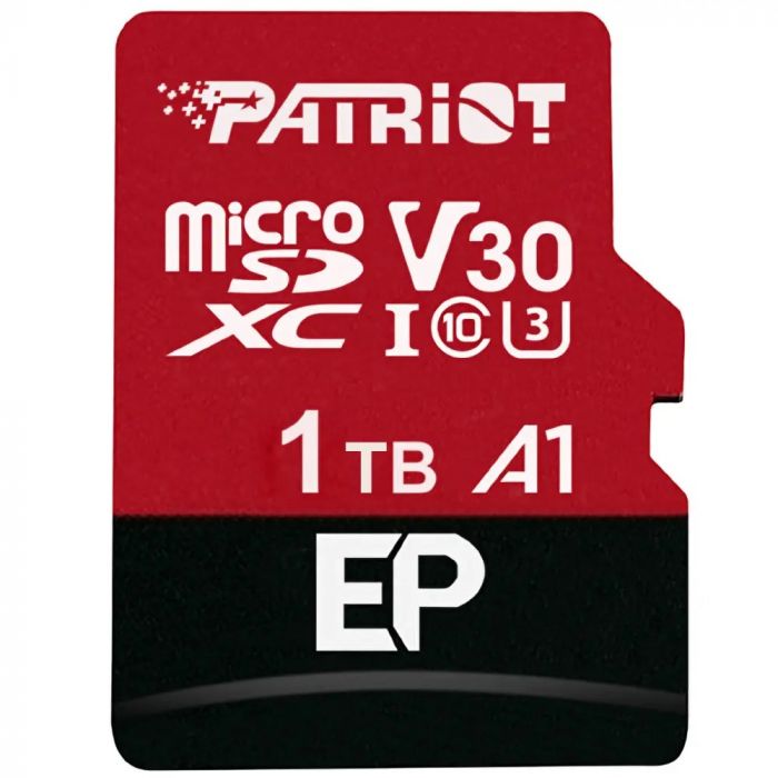 Карта пам`ятi MicroSDXC 1TB UHS-I/U3 Class 10 Patriot EP A1 R90/W80MB/s + SD-adapter (PEF1TBEP31MCX)