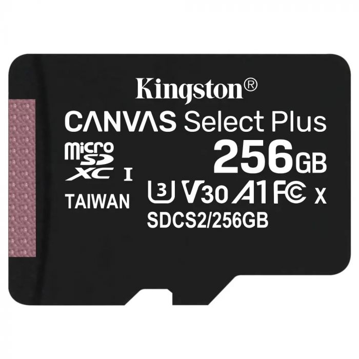 Карта пам`яті MicroSDXC 256GB UHS-I/U3 Class 10 Kingston Canvas Select Plus R100/W85MB/s (SDCS2/256GBSP)