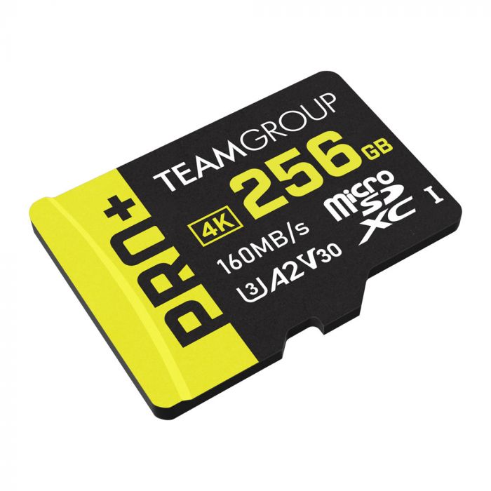 Карта пам`ятi MicroSDXC 256GB UHS-I/U3 Class 10 Team Pro+ R160/W110MB/s + SD-адаптер (TPPMSDX256GIA2V3003)