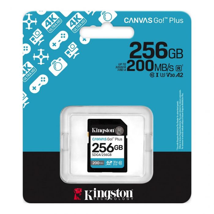 Карта пам`ятi SDXC  256GB UHS-I/U3 Class 10 Kingston Canvas Go! Plus R200/W160MB/s (SDG4/256GB)