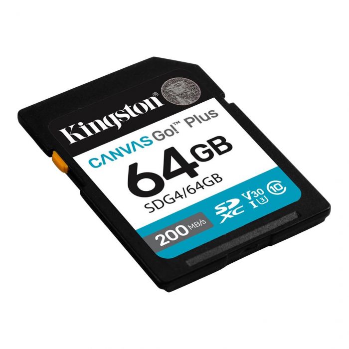 Карта пам`ятi SDXC  64GB UHS-I/U3 Class 10 Kingston Canvas Go! Plus R200/W200MB/s (SDG4/64GB)