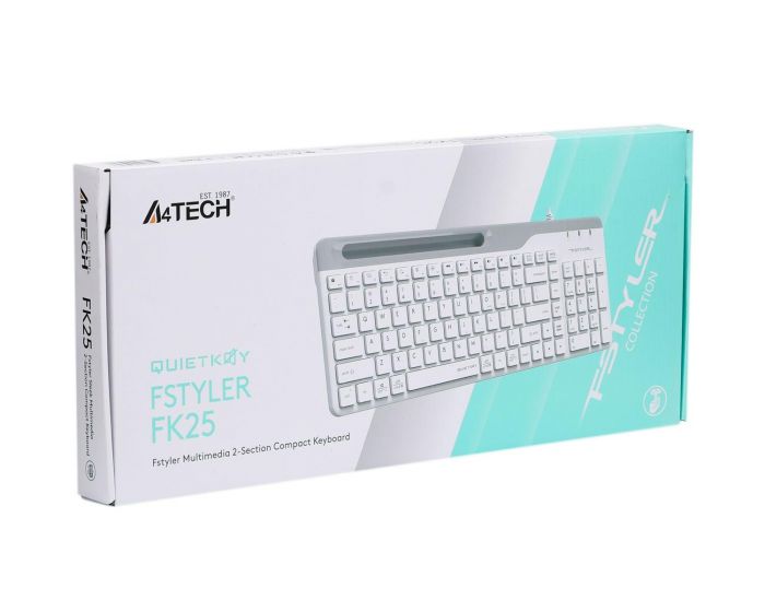 Клавіатура A4Tech Fstyler Ukr FK25 White