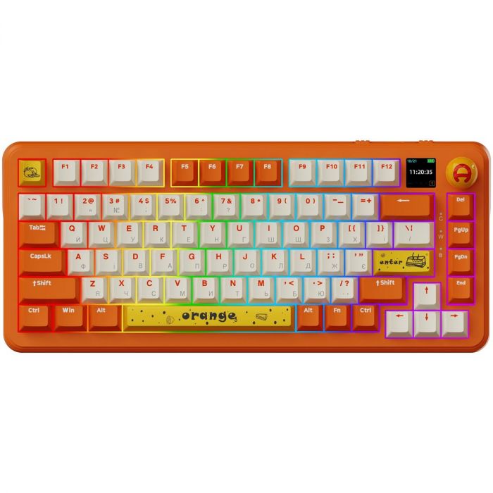 Клавіатура бездротова Ajazz AK820 MAX Avocado Switch Orange (AK820MAX-AS-OW)