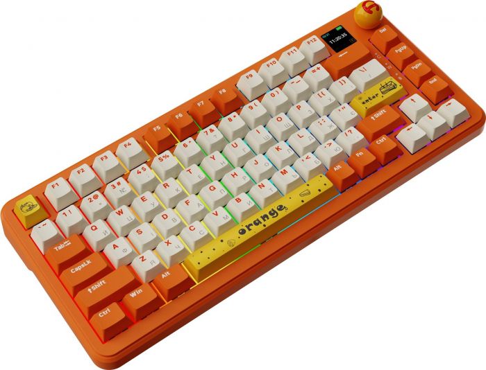 Клавіатура бездротова Ajazz AK820 MAX Avocado Switch Orange (AK820MAX-AS-OW)