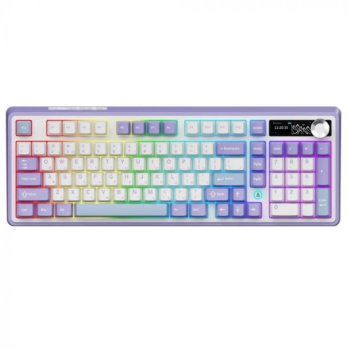 Клавіатура бездротова Ajazz AK980 Clear Sky Switch Purple (AK980-CS-PWB)