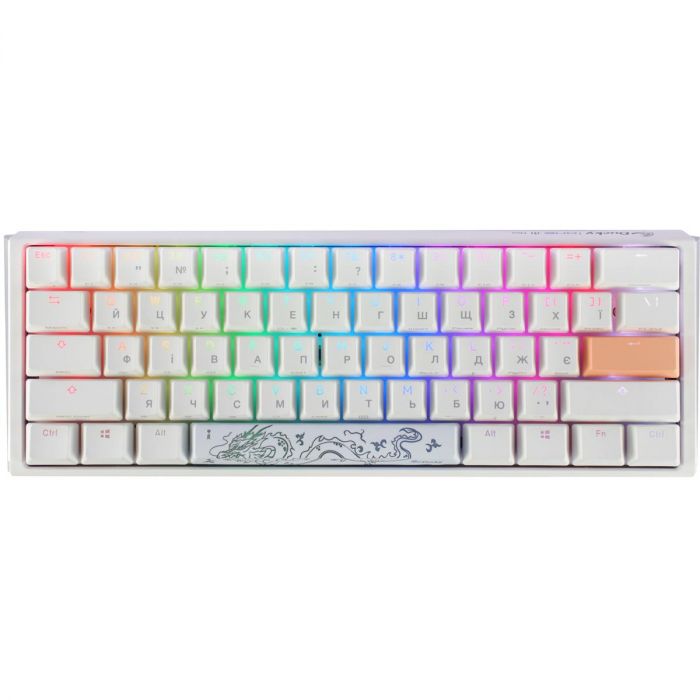 Клавіатура Ducky One 3 Mini Cherry MX Red RGB UA USB White (DKON2161ST-RUAPXPWWWSC1)