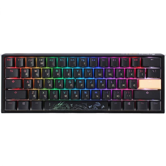 Клавіатура Ducky One 3 Mini Cherry MX Silent Red RGB UA USB Black (DKON2161ST-SUAPXCLAWSC1)