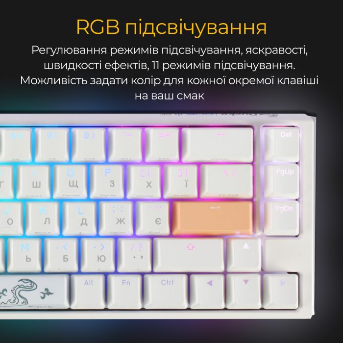 Клавіатура Ducky One 3 SF Cherry MX Brown RGB UA USB White (DKON2167ST-BUAPXPWWWSC1)