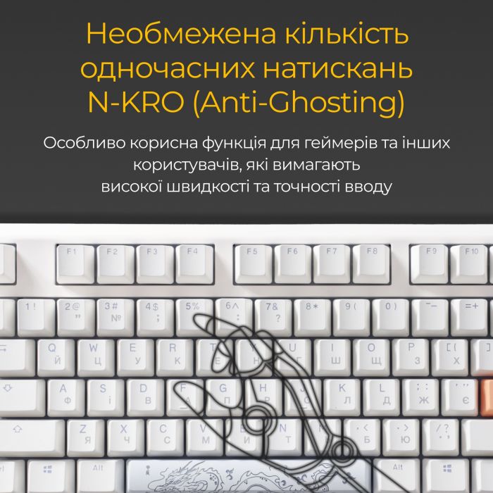 Клавіатура Ducky One 3 TKL Cherry MX Blue RGB UA USB White (DKON2187ST-CUAPXPWWWSC1)