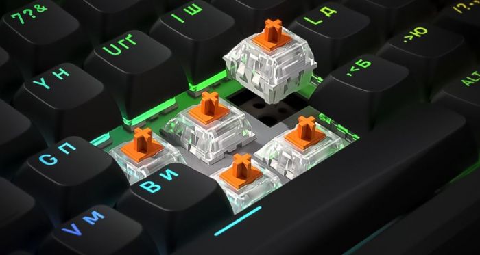 Клавіатура бездротова Hator Rockfall 3 Mecha TKL Wireless Orange Black (HTK850UA)
