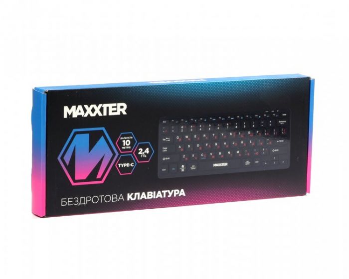 Клавiатура бездротова Maxxter KBW-C01B-UA Black