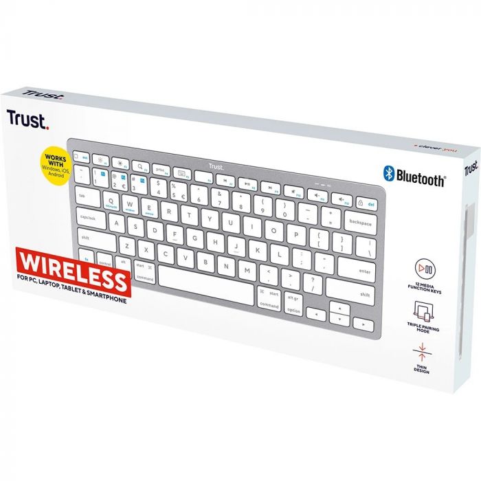 Клавіатура бездротова Trust Bluetooth Basics White (25486)