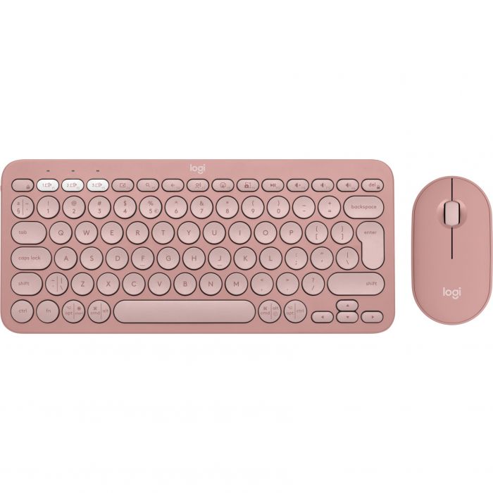 Комплект (клавіатура, миша) бездротовий Logitech Pebble 2 Combo Rose (920-012241)