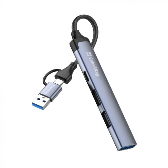 USB-хаб СolorWay USB Type-A/USB Type-C 4-в-1 (CW-HUB06)