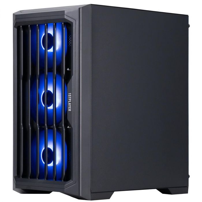 Корпус 1stPlayer H2-BK-4F7 Black без БЖ