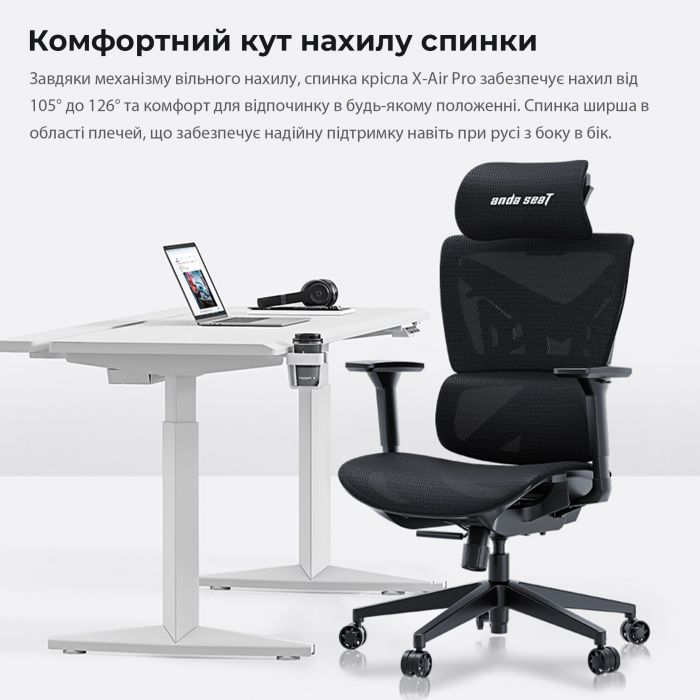 Крісло для геймерів Anda Seat X-Air Mega Size XL Mesh Gray Twilight (AD-WY-01-GGSP)