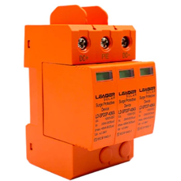 Обмежувач перенапруги Leader DC3P 1000В 40кА (LD-SPD3P-40KA-1000V)
