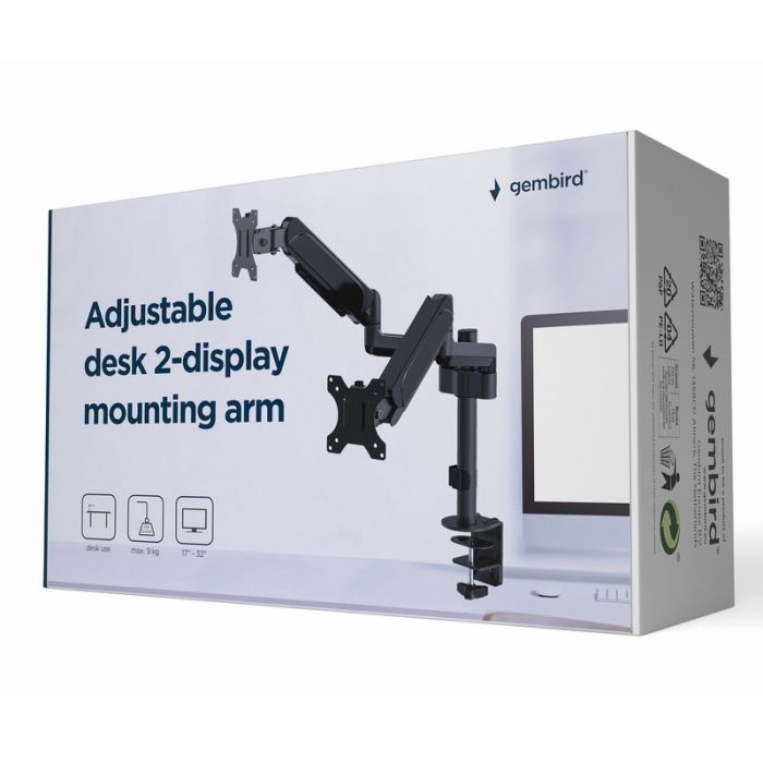 Кронштейн Gembird MA-DA2P-01 17-32" (VESA100х100) (для 2-х моніторів)