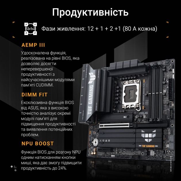Материнська плата Asus TUF Gaming B860M-Plus Socket 1851