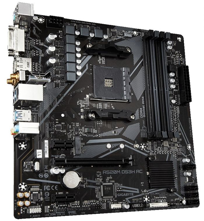 Материнська плата Gigabyte A520M DS3H AC Socket AM4