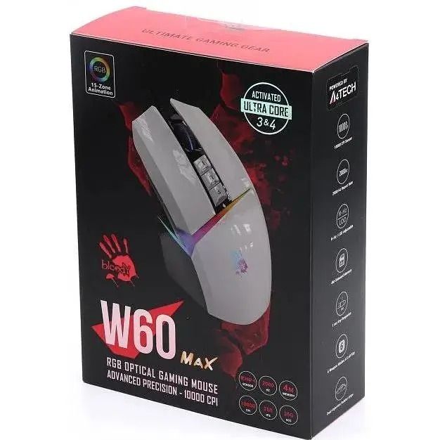 Миша A4Tech Bloody W60 Max Panda White
