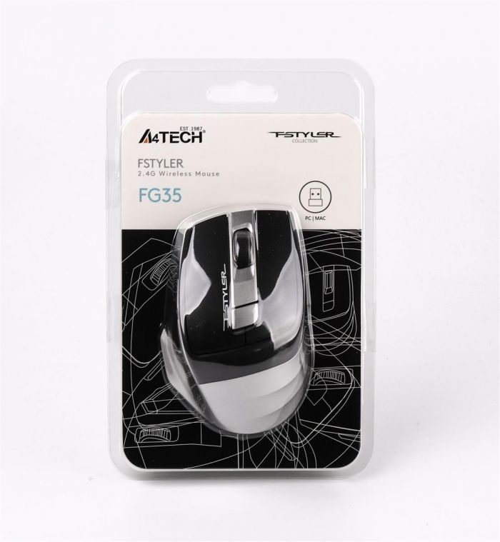 Миша бездротова A4Tech FG35 Grey USB
