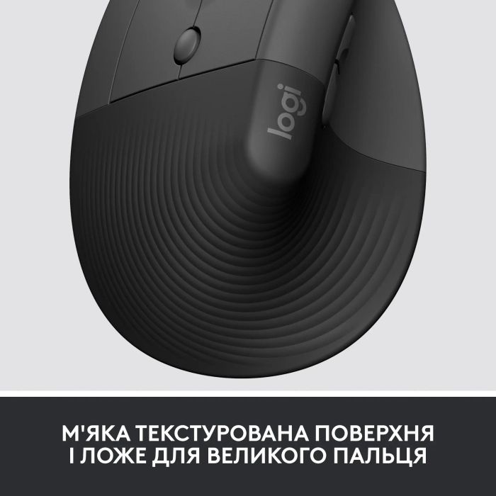 Миша бездротова Logitech Lift Left Vertical Ergonomic (910-006495) Graphite USB