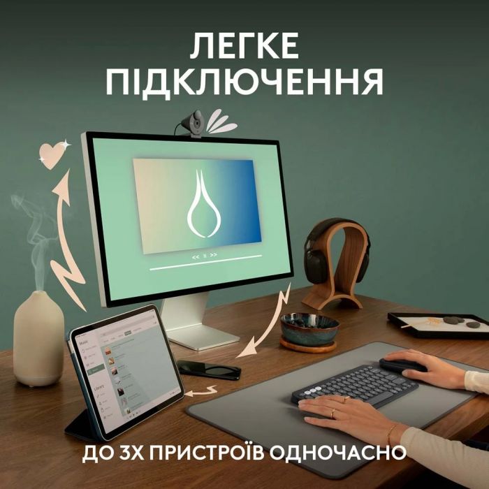 Миша бездротова Logitech Pebble Mouse 2 M350s Graphite (910-007015)