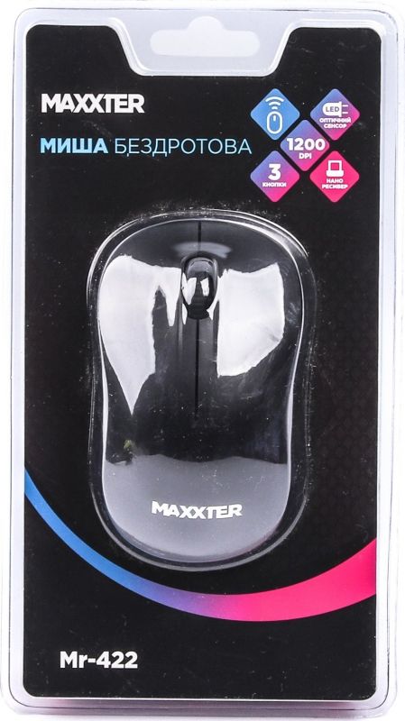Миша бездротова Maxxter Mr-422 Black
