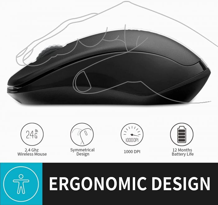 Миша бездротова Rapoo 1620 Black