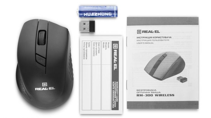 Миша бездротова REAL-EL RM-300 Black/Grey