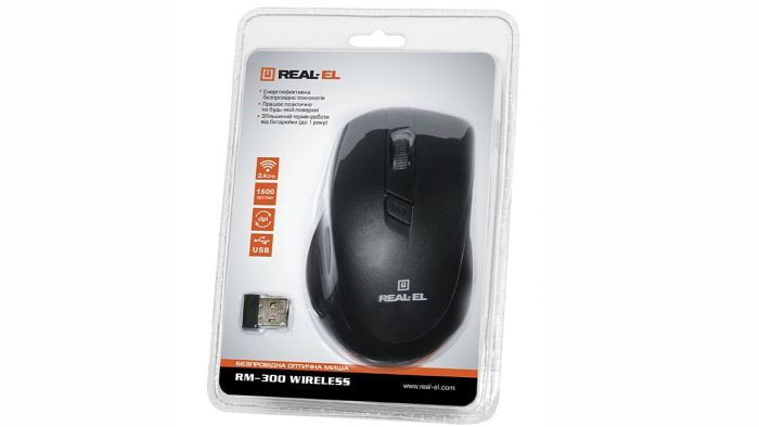 Миша бездротова REAL-EL RM-300 Black/Grey