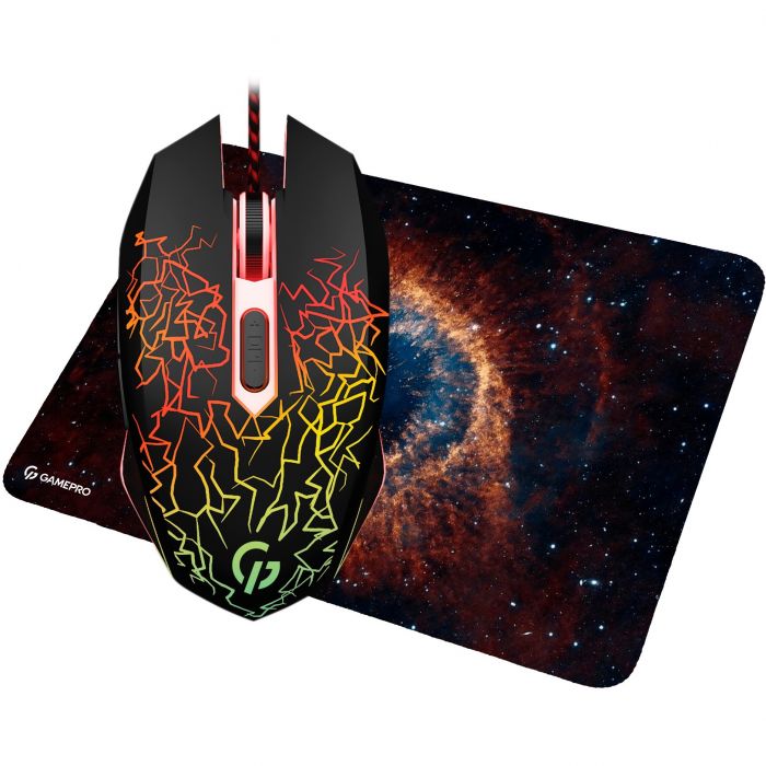 Миша GamePro GS347 Black USB + килимок
