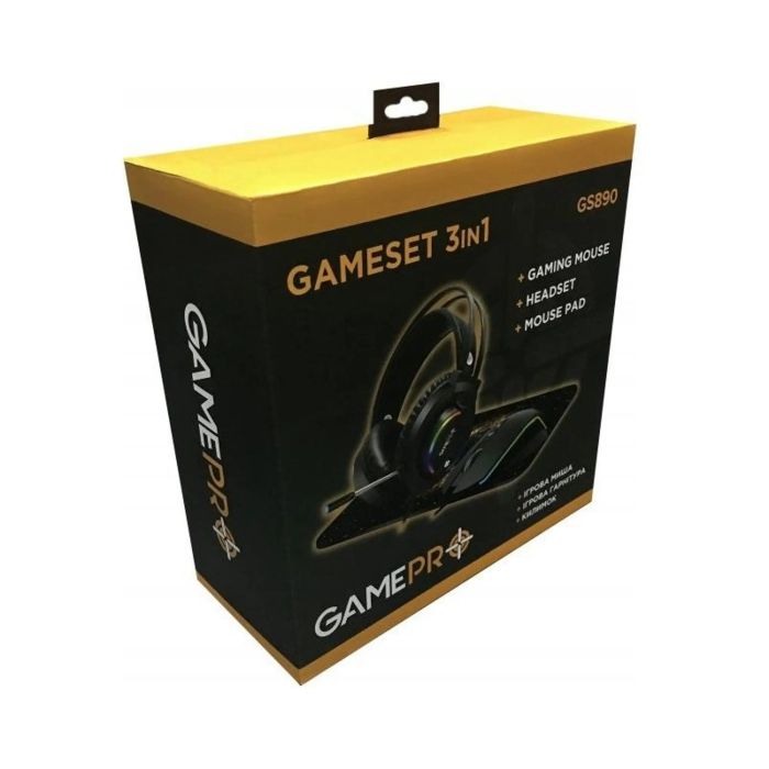 Комплект GamePro Gameset 3 в 1 USB миша + ігрова поверхня + гарнітурою (GS890)