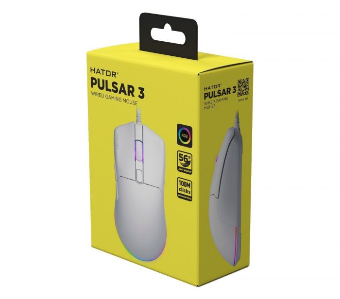 Миша Hator Pulsar 3 White (HTM611)