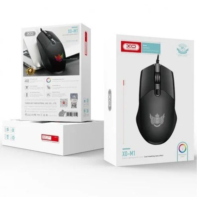 Миша XO M1 RGB Black (XO-M1-BK)