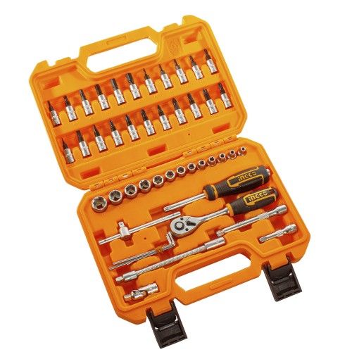 Набір торцевих головок із тріскачкою 1/4" 46 предметів INGCO INDUSTRIAL