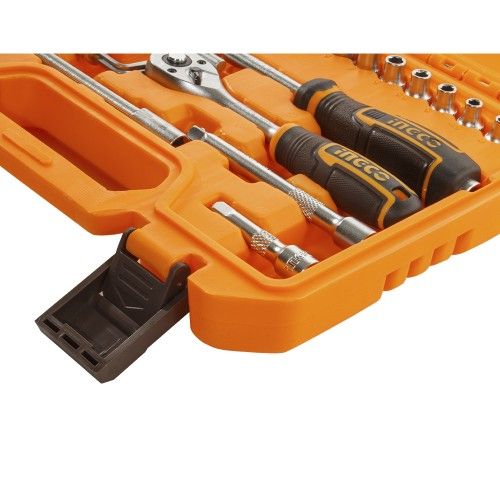 Набір торцевих головок із тріскачкою 1/4" 46 предметів INGCO INDUSTRIAL