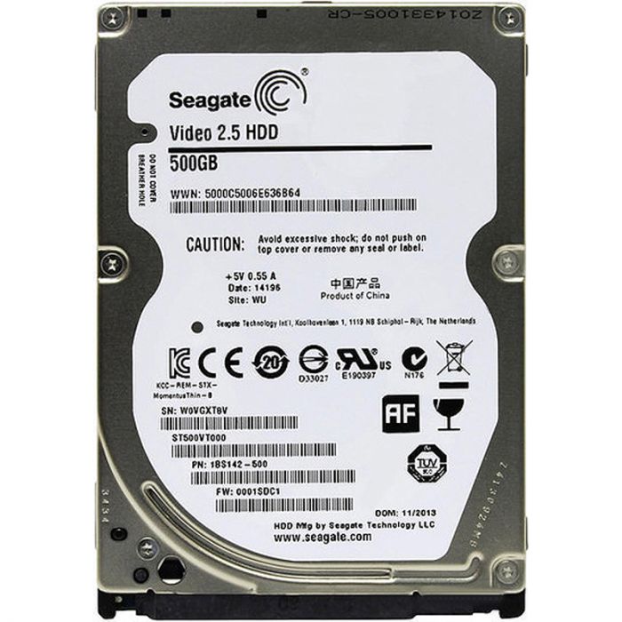 Накопичувач HDD 2.5" SATA  500GB Seagate 5400rpm 16MB Video (ST500VT000)