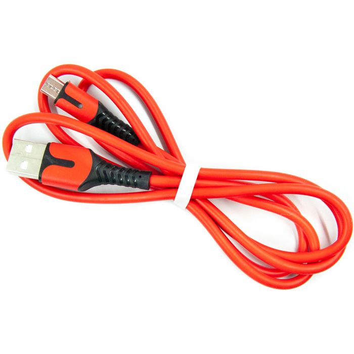 Кабель Dengos USB - micro USB (M/M), 1 м, Red (PLS-M-IND-SOFT-RED)