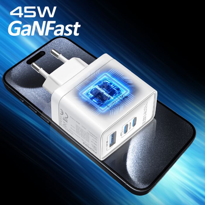 Зарядний пристрій Promate PowerPort 45W White