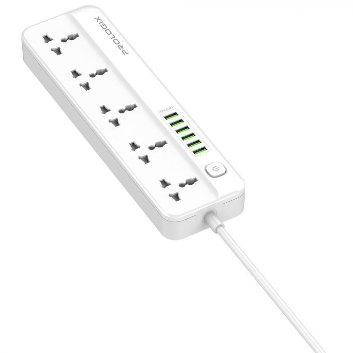 Фільтр живлення ProLogix Premium (PR-SC5614W) 2.5 кВт, 5 розеток, 6 USB AUTO ID, 2 м, білий