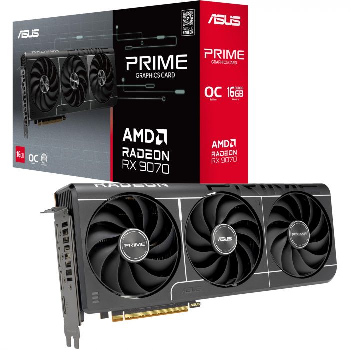 Відеокарта AMD Radeon RX 9070 16GB GDDR6 Prime Evo OC Asus (PRIME-RX9070-O16G-EVO)