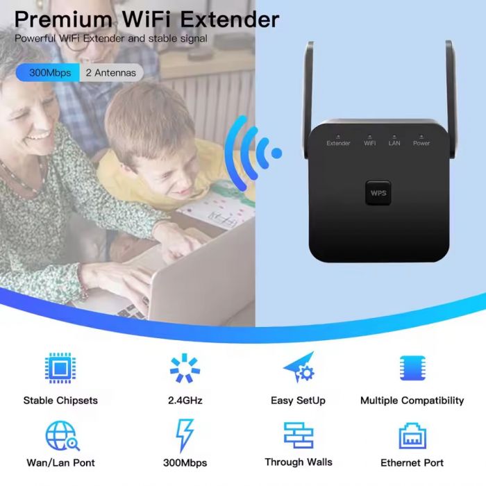 Точка доступу Fenvi Pro 300M Wi-Fi Repeater 2.4Ghz Network Expander