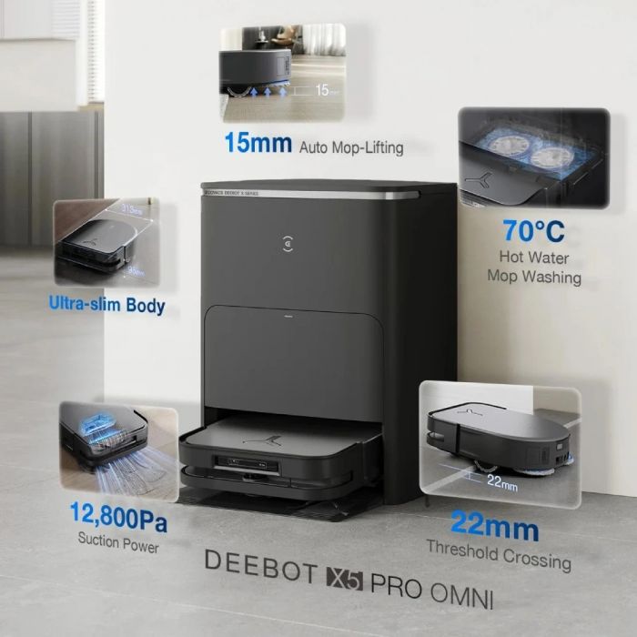 Робот-пилосос Ecovacs Deebot Ozmo X5 Pro Omni (DDX39) Black