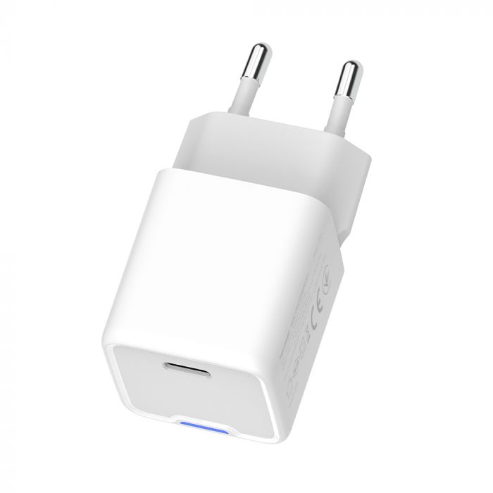 Мережевий зарядний пристрій ColorWay GaN Mini 25W PD Port PPS USB-C White (CW-CHS052PD-WT)